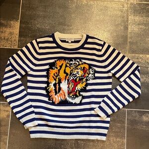 Jamison Navy and White Striped Tiger Sweater